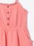 Robe à bretelles fille en gaze de coton beige+corail+sable+vert émeraude - vertbaudet enfant 