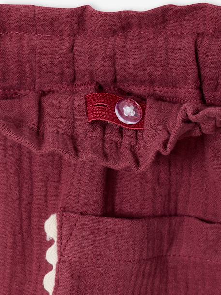Girls' cotton muslin short set terracotta - vertbaudet enfant 