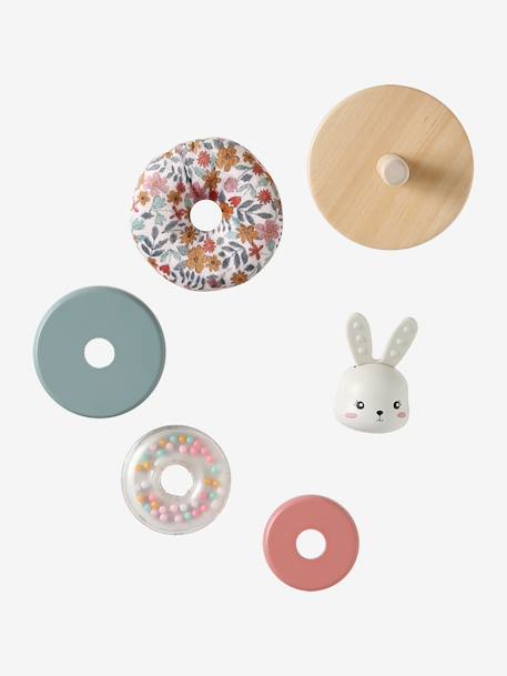 Rabbit stacking tower in FSC® wood white - vertbaudet enfant 