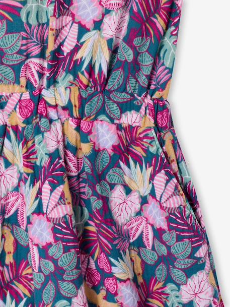 Cotton gauze playsuit for girl green - vertbaudet enfant 