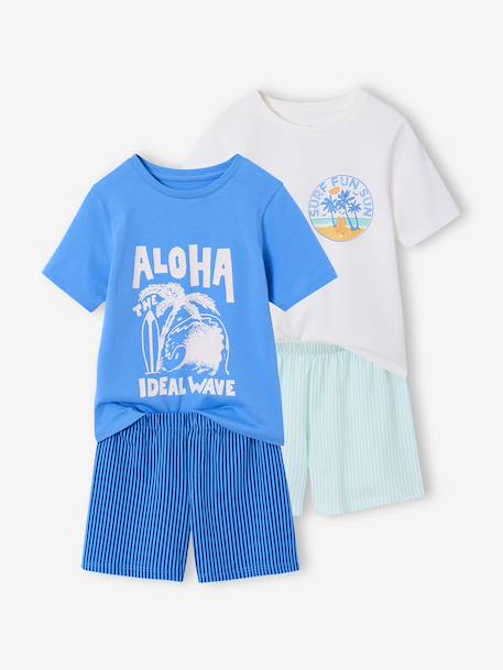 Pack of 2 surf pyjama shorts blue - vertbaudet enfant 
