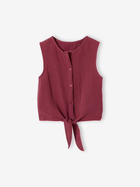 Girls' cotton muslin short set terracotta - vertbaudet enfant 