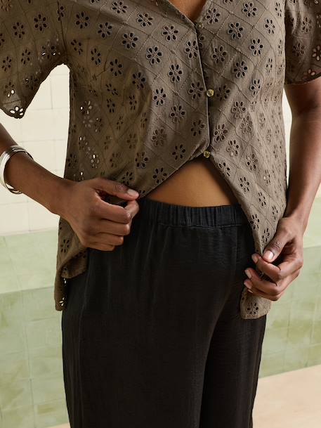 Wide-Leg, Loose-Fitting Trousers for Maternity black+denim blue+olive - vertbaudet enfant 