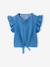 Denim blouse with frill sleeves for girls light blue - vertbaudet enfant 
