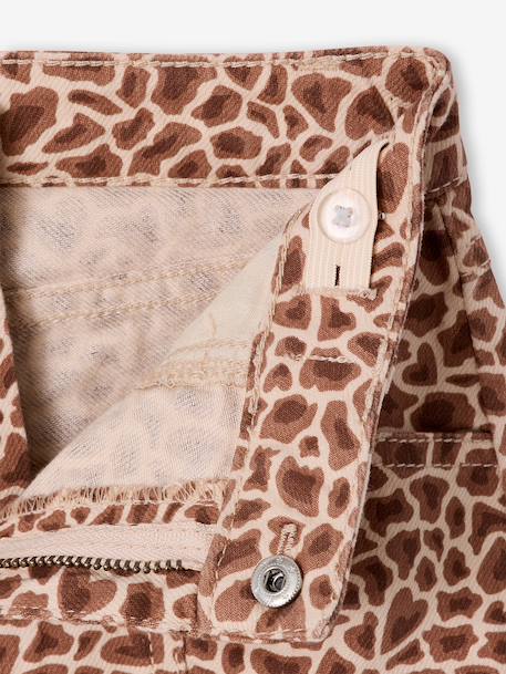 Printed twill shorts for girls beige - vertbaudet enfant 