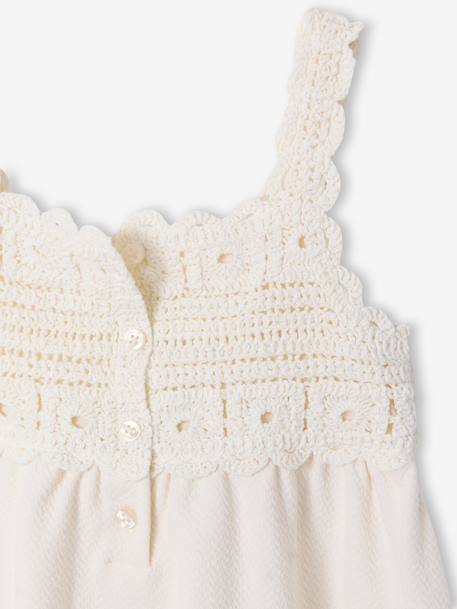 Crochet dress with straps for girls ecru - vertbaudet enfant 