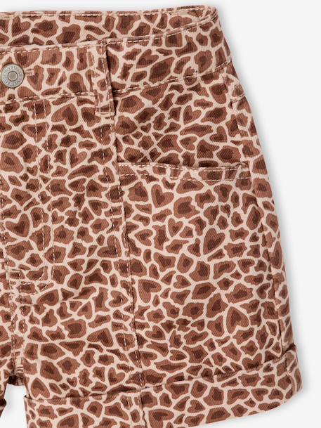 Printed twill shorts for girls beige - vertbaudet enfant 