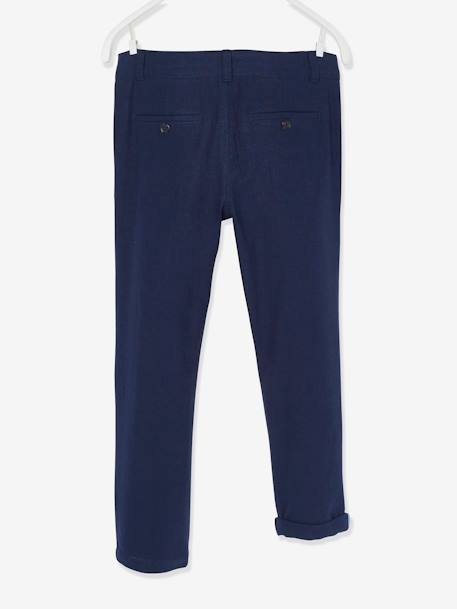 Pantalon garçon cérémonie chino en coton/lin beige+beige clair+bleu+marine foncé+vert sauge - vertbaudet enfant 