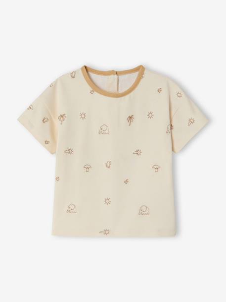 T-shirt bébé garçon brodé coton bio écru - vertbaudet enfant 