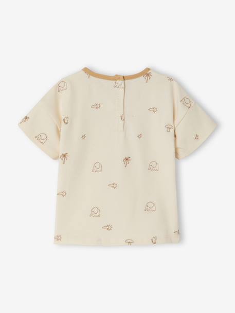 T-shirt bébé garçon brodé coton bio écru - vertbaudet enfant 