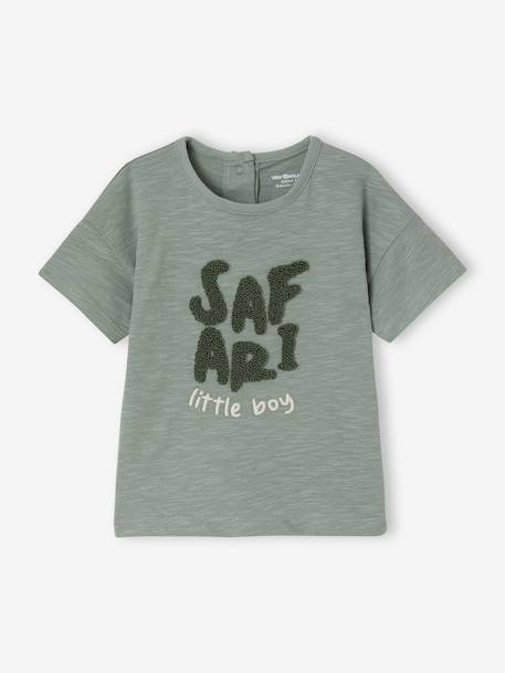 Boys' short-sleeved T-shirt sage green - vertbaudet enfant 