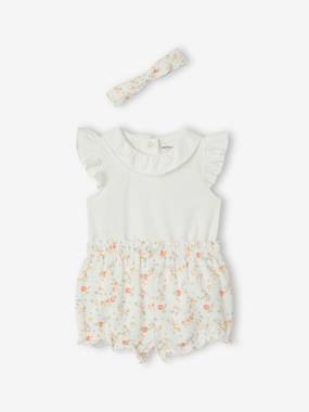 Baby-Outfits-Bodysuit, short and band for head accessories for hair set 