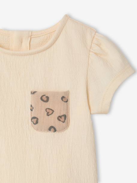 Girl's short-sleeved T-shirt vanilla - vertbaudet enfant 