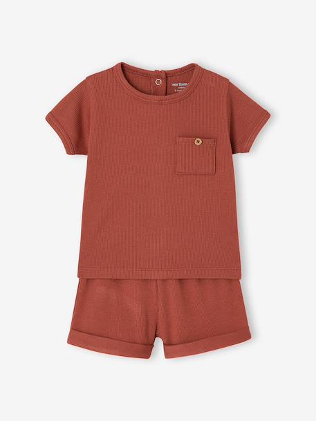 Pack of 2 organic cotton pyjama shorts tomato red - vertbaudet enfant 