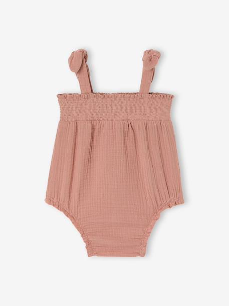 Romper with cotton braces clay beige - vertbaudet enfant 