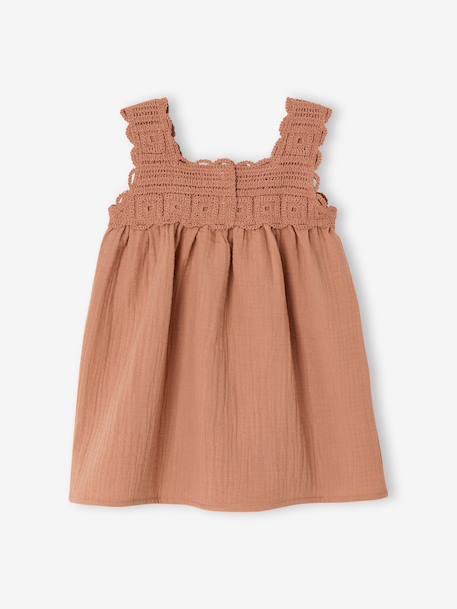 Sleeveless baby girl dress old rose - vertbaudet enfant 