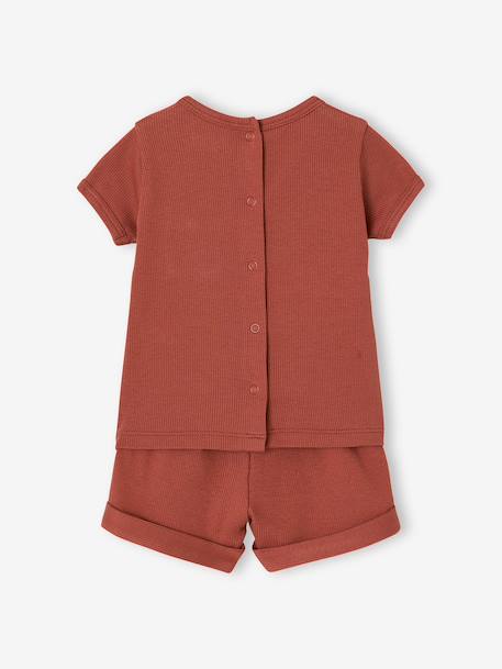 Pack of 2 organic cotton pyjama shorts tomato red - vertbaudet enfant 