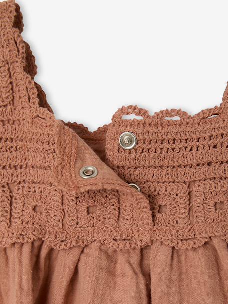 Sleeveless baby girl dress old rose - vertbaudet enfant 