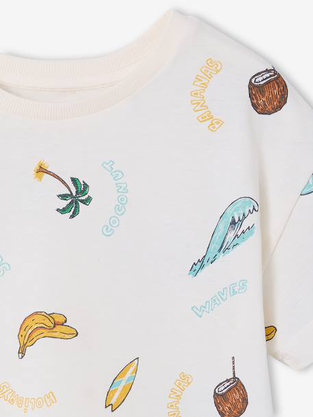 Short-sleeved T-shirt aqua green+white - vertbaudet enfant 
