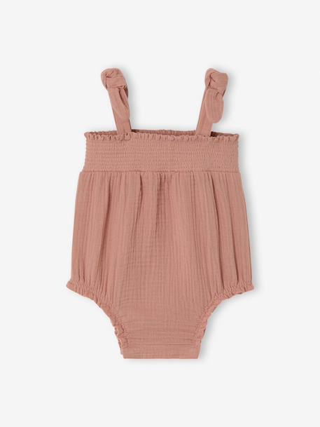 Barboteuse bretelles coton argile - vertbaudet enfant 