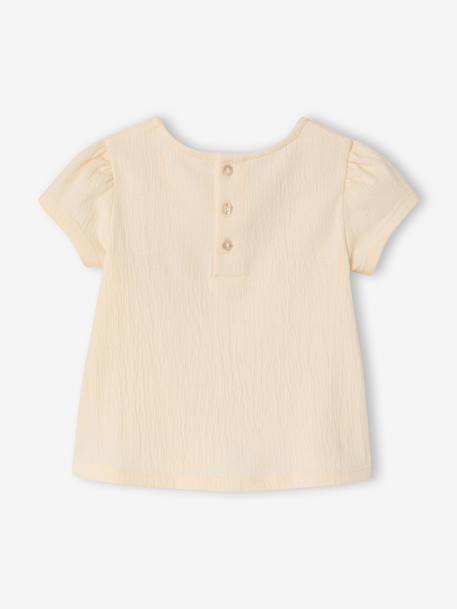 Girl's short-sleeved T-shirt vanilla - vertbaudet enfant 