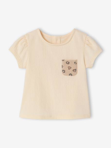 Girl's short-sleeved T-shirt vanilla - vertbaudet enfant 