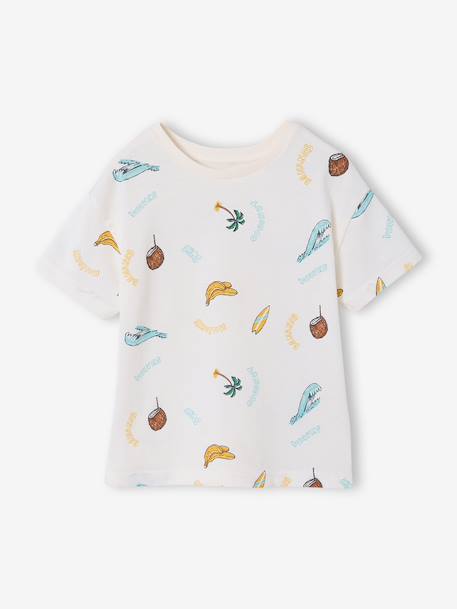 Short-sleeved T-shirt aqua green+white - vertbaudet enfant 