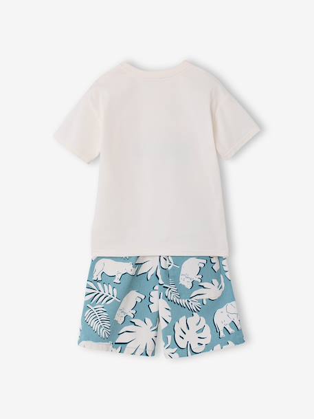 Cotton t-shirt and short set for boys ecru - vertbaudet enfant 