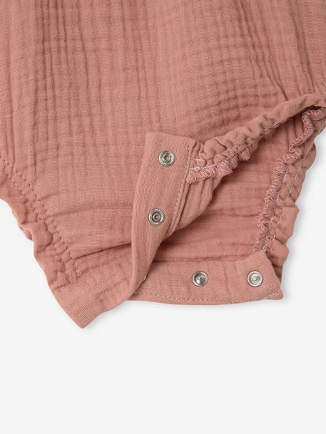 Romper with cotton braces clay beige - vertbaudet enfant 