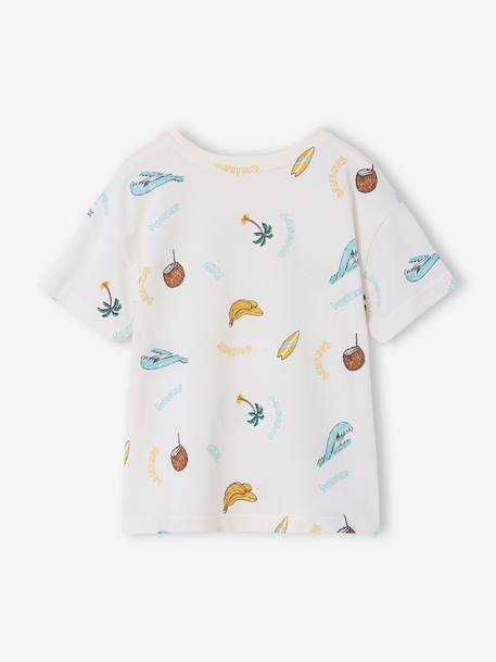 Short-sleeved T-shirt aqua green+white - vertbaudet enfant 