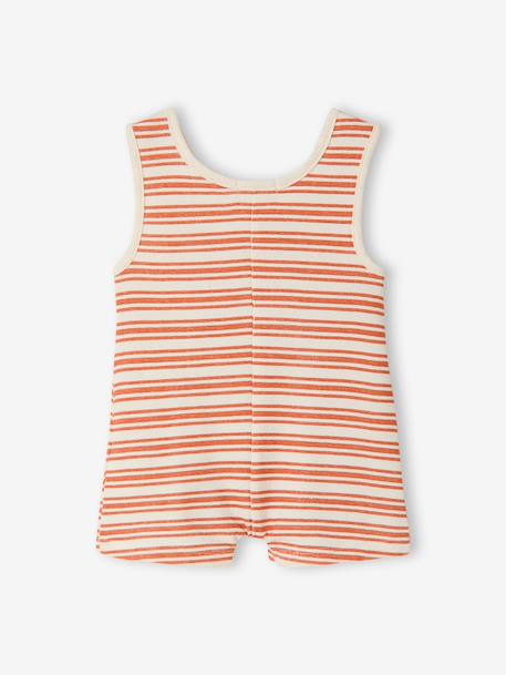 Striped baby playsuit ecru - vertbaudet enfant 