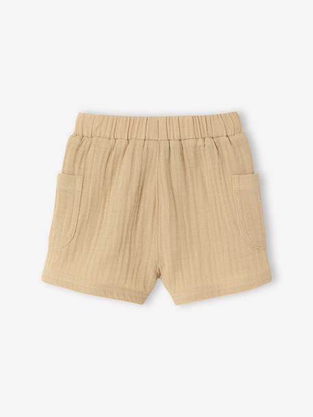 Cotton muslin short for babies orange+sandy beige - vertbaudet enfant 