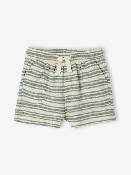 Honeycomb striped baby boy's shorts striped white - vertbaudet enfant 