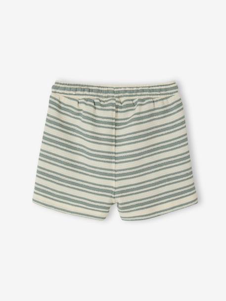 Honeycomb striped baby boy's shorts striped white - vertbaudet enfant 