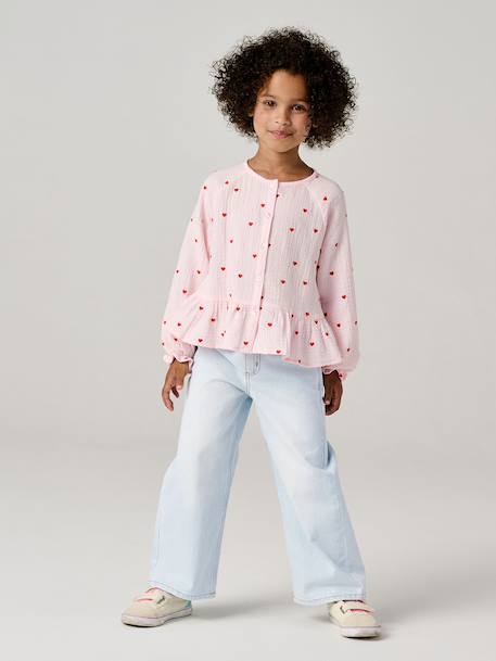 Wide Leg Jeans for Girls black denim+bleached denim+brut denim+denim grey+medium blue+stone - vertbaudet enfant 