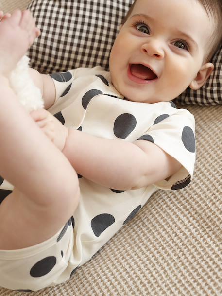 Newborn set of 2 playsuits in organic cotton marl beige - vertbaudet enfant 