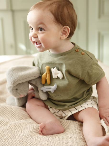 Ensemble 2 pièces coton garçon kaki - vertbaudet enfant 