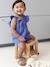 Girl's playsuit with embroidery electric blue+sweet pink - vertbaudet enfant 