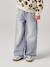 Wide-Leg Jeans, Frayed Hems, for Girls bleached denim+grey+stone - vertbaudet enfant 