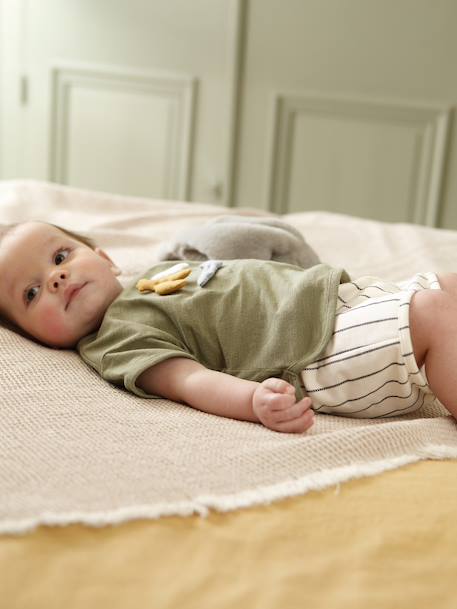 Set of 2 cotton pieces for boys khaki - vertbaudet enfant 