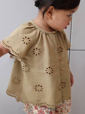 -Blouse manches courtes broderie anglaise