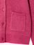 Girl's fine knit fluffy cardigan coral+marl grey+peony pink - vertbaudet enfant 