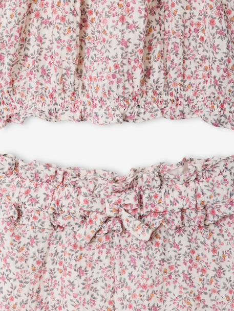 Floral short set for girls printed white - vertbaudet enfant 