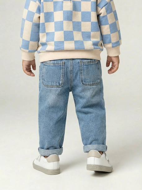 Jean bébé facile à enfiler denim brut+double stone - vertbaudet enfant 