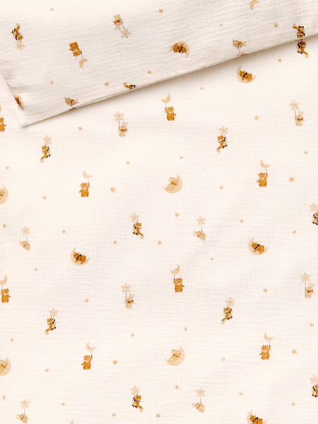 Baby's cotton muslin duvet cover bedding set printed white - vertbaudet enfant 