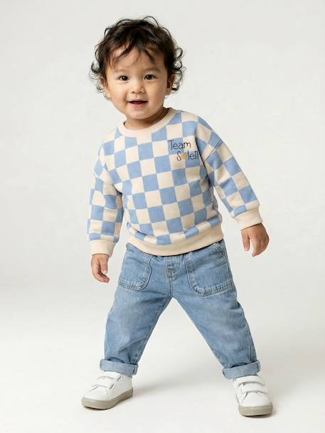 Jean bébé facile à enfiler denim brut+double stone - vertbaudet enfant 