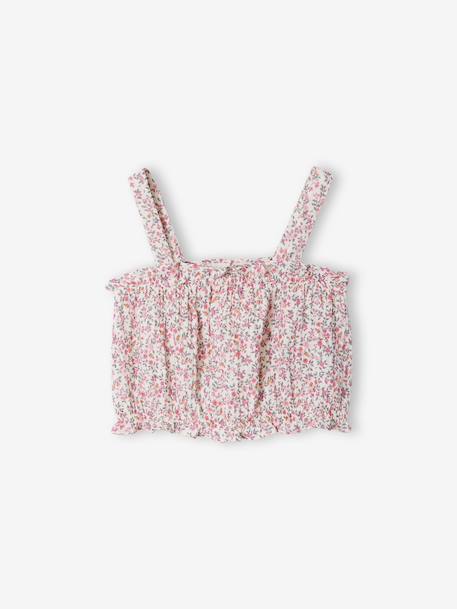 Floral short set for girls printed white - vertbaudet enfant 