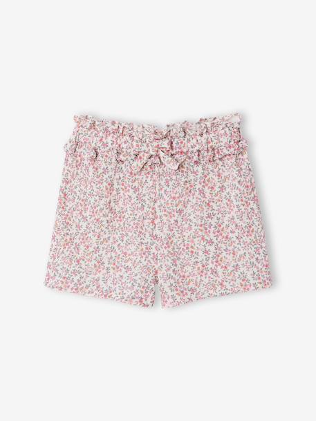 Floral short set for girls printed white - vertbaudet enfant 