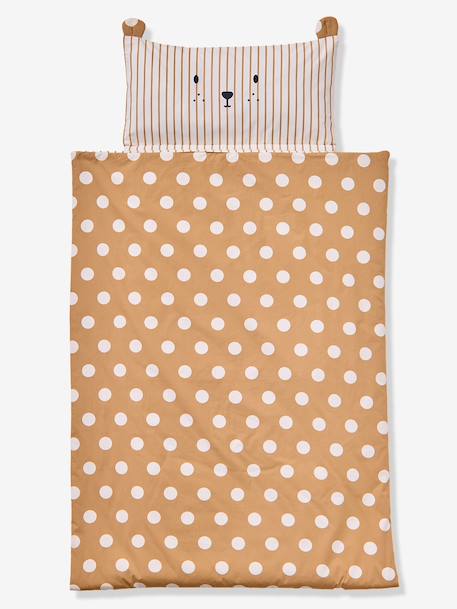 Cotton sleeping bag with polka dots caramel - vertbaudet enfant 