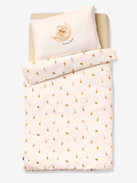 Baby's cotton muslin duvet cover bedding set printed white - vertbaudet enfant 